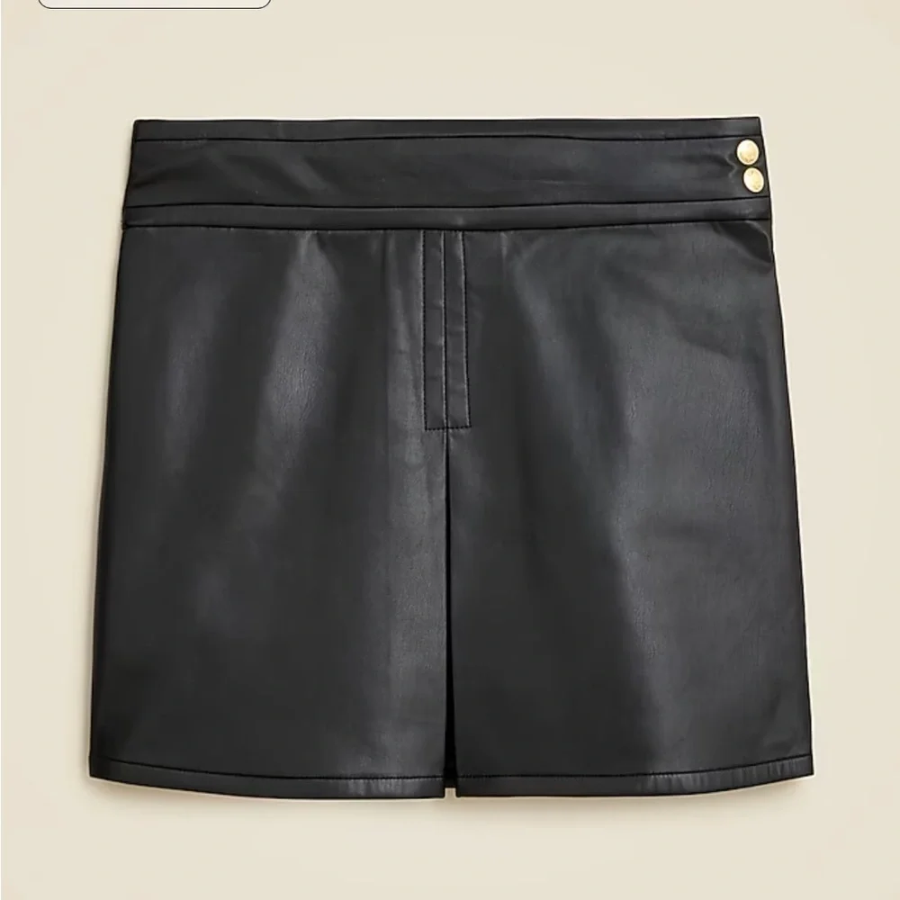 J crew Center-pleat mini skirt in faux leather